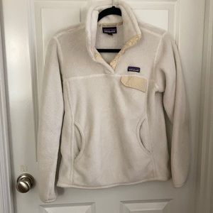 Off white fleece pullover jacket